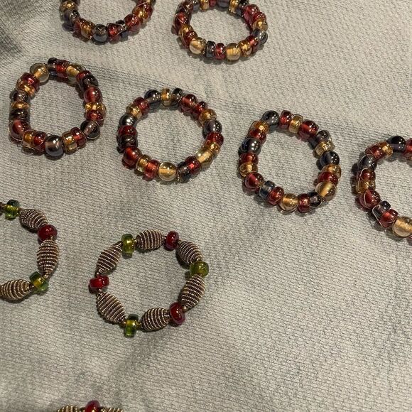 Multicolored Silver Wire Purple and Green Napkin Rings 2 sets of 6 Each = 12 - Picture 10 of 16